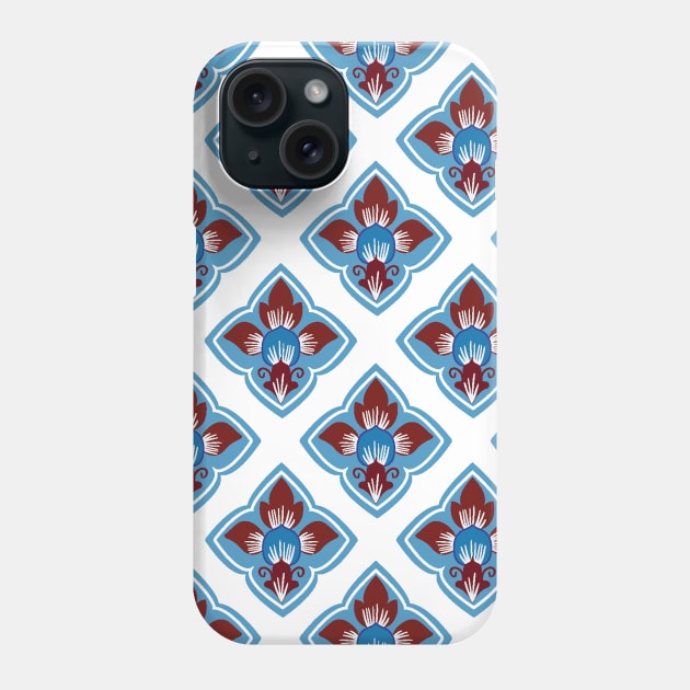 Blue Thai Pattern Phone Case by martynzero