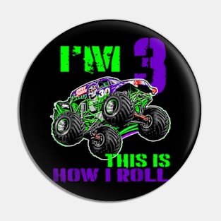 Monster Trucks Are My Jam 3Rd Birthday Boy 3 Years Old Pin