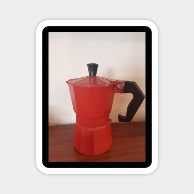 Red Moka Pot Magnet by Stephfuccio.com