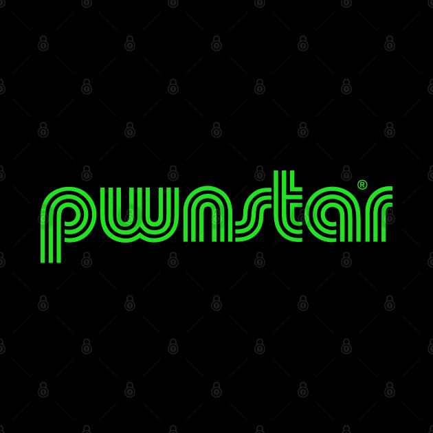 pwnstar® triline neon green retro 70s throwback inspired simple & elegant design logo by pwnstar