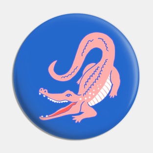 Snappy Pink Alligator Pin