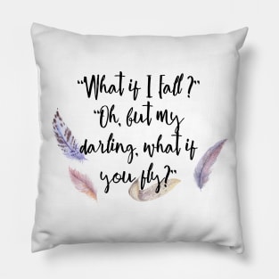 What if you fly? Feather whimsy. Pillow
