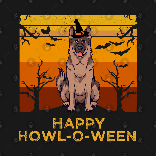 Disover Happy Howl-O-WEEN for a German Shepherd Gshep Dog Owner - Gift - T-Shirt