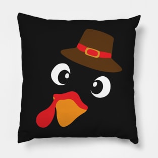 Funny Cute Happy Merry Thanksgiving turkey face Pillow