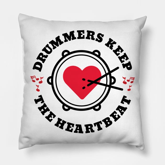 Drummers Keep the Heartbeat Pillow by NativeGrit