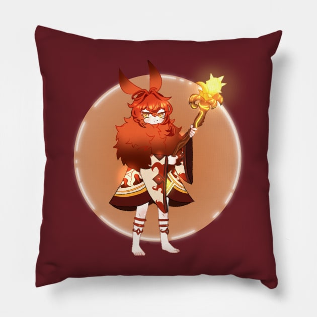 Diluc Abyss Mage Pillow by zeann_art