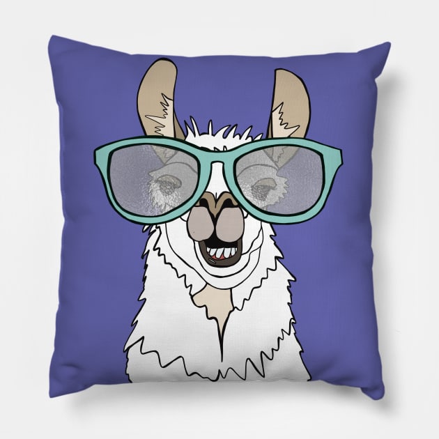 Very Peri Llama with glasses Pillow by Quick Brown Fox Canada 