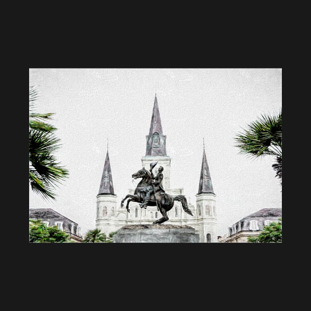 Andrew Jackson Statue and St Louis Cathedral New Orleans by Debra Martz