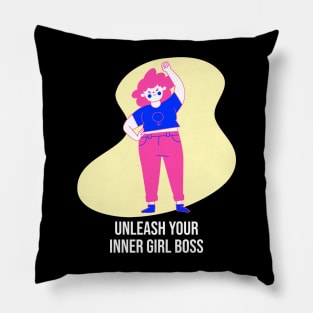 Unleash Your Inner Girl Boss Female Empowerment Pillow