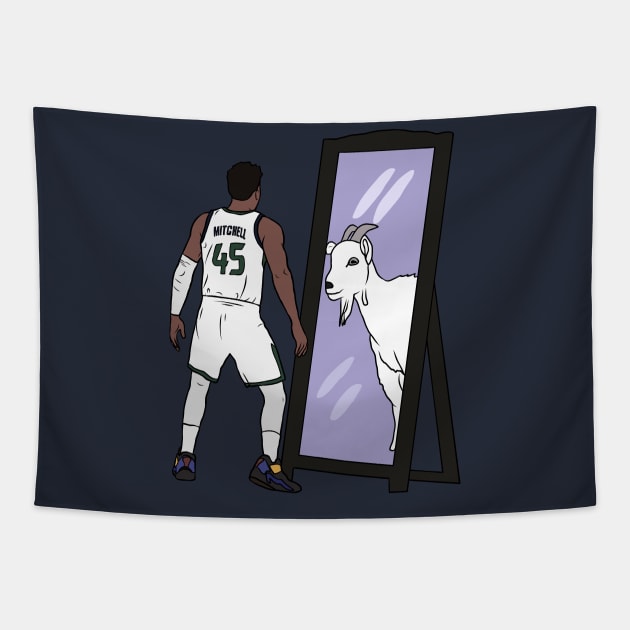 Donovan Mitchell Mirror GOAT (Utah) Tapestry by rattraptees