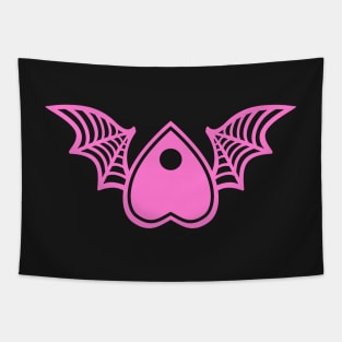 Planchette with Wings - Pink on Black Tapestry