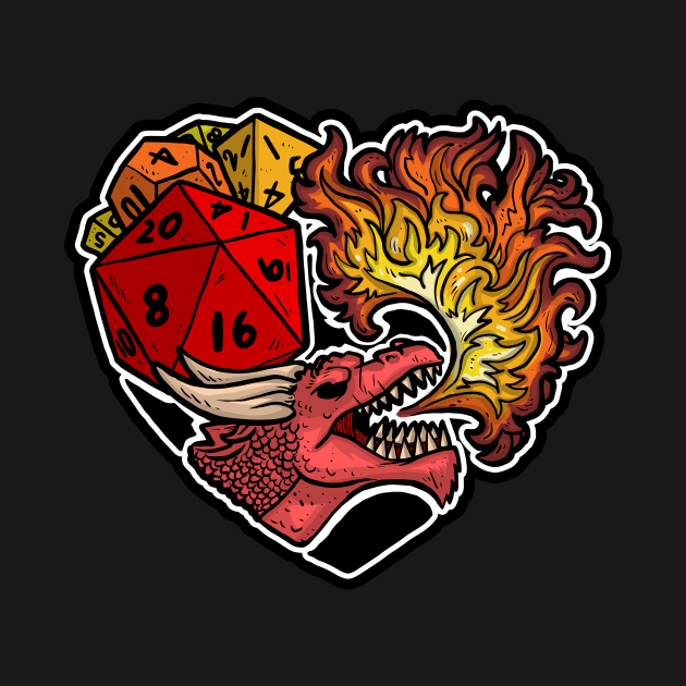 Dice Dragon (Roleplaying Art) by Baddest Shirt Co.