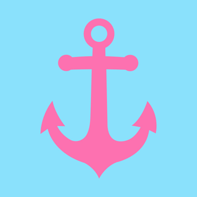 Baby Anchor Pink Anchor On Blue Anchor Pillow Teepublic