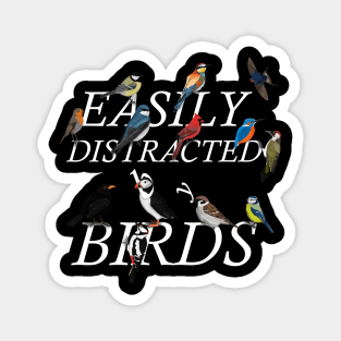 Easily Distracted by Birds Illustration Magnet