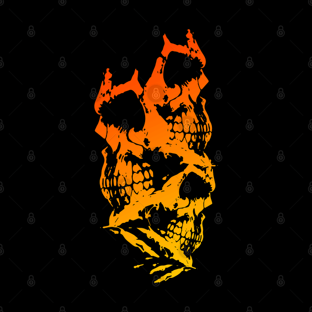 Skulls Abstract - Orange by Scailaret