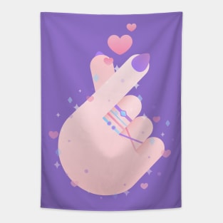 Korean Finger Heart Tapestry