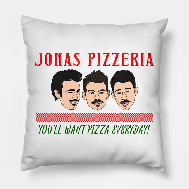 Jonas Pizzeria Pillow by PlanetWeirdPod