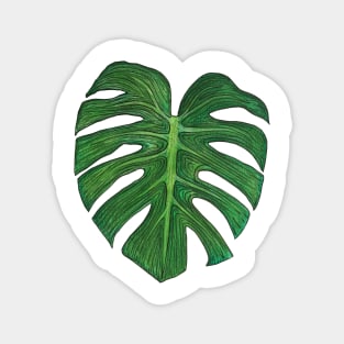 Funky Monstera Leaf Magnet