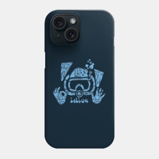 iDive OK DIve Buddy Scuba Diving Original Dive Art Diver Classic Blues Phone Case