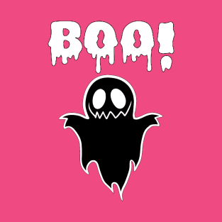 Adorable Ghost with a Playful 'BOO': Halloween Cuteness Unleashed T-Shirt