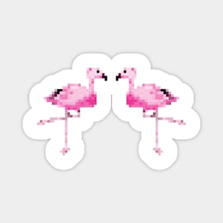 Pixel Flamingos Magnet