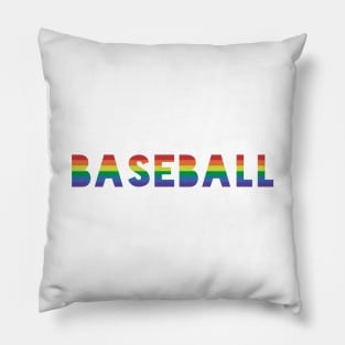 Baseball Gay Pride Rainbow Pillow