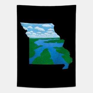 Lake of the Ozarks Michigan Silhouette Tapestry