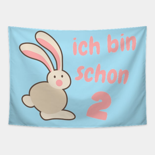 Hase ich bin schon 2 Kinder Geburtstag Tapestry by Foxxy Merch