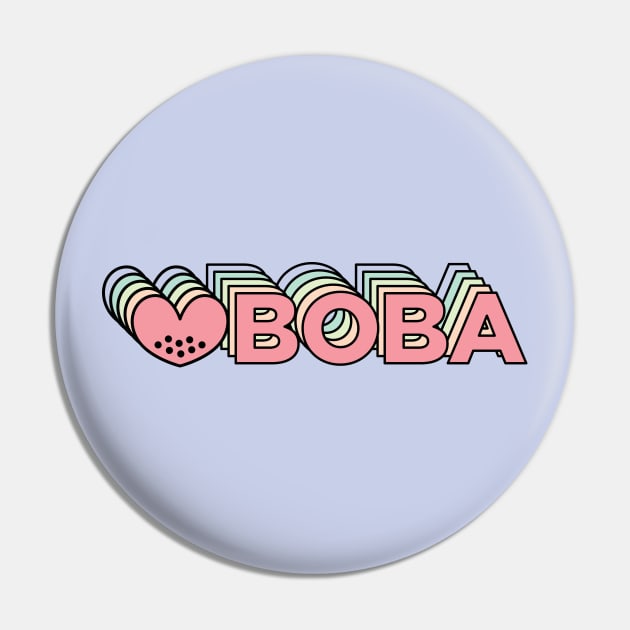 Cute Pastel Boba Tea - I Love Bubble Tea Pin by BobaTeaMe