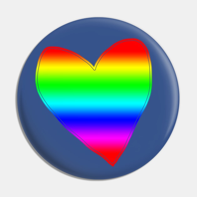 Linear Spectrum Rainbow Love Heart Pin by ellenhenryart