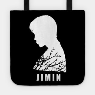 BTS Chim chim side silhouette (white and branches) | BTS Army kpop Tote