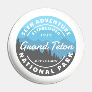 Grand Teton National Park Retro Pin