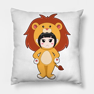 Child with Lion Costume Pillow