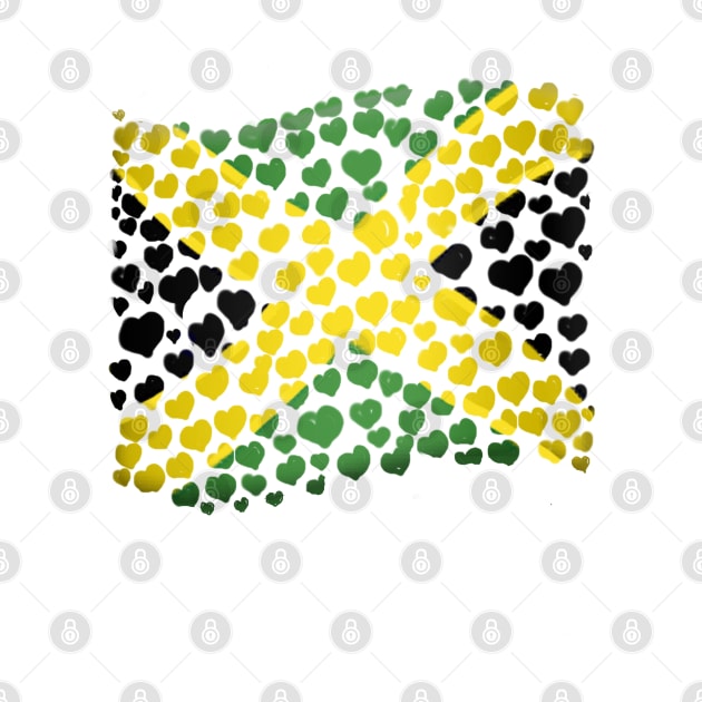 Heart shapes Jamaica Flag colors colours Jamaican by Artonmytee