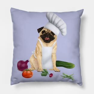 Chef pug Pillow