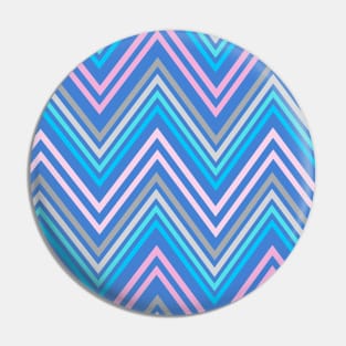 Periwinkle Blue Pink and Gray Chevron Abstract Pattern Pin