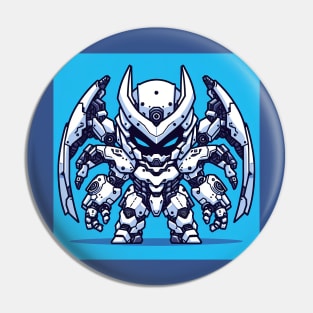 Chibi SpiderRobo White Armor Pin