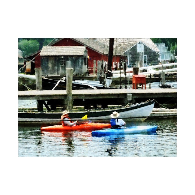 Orange And Blue Kayaks by SusanSavad