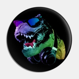 DJ T-Rex Pin