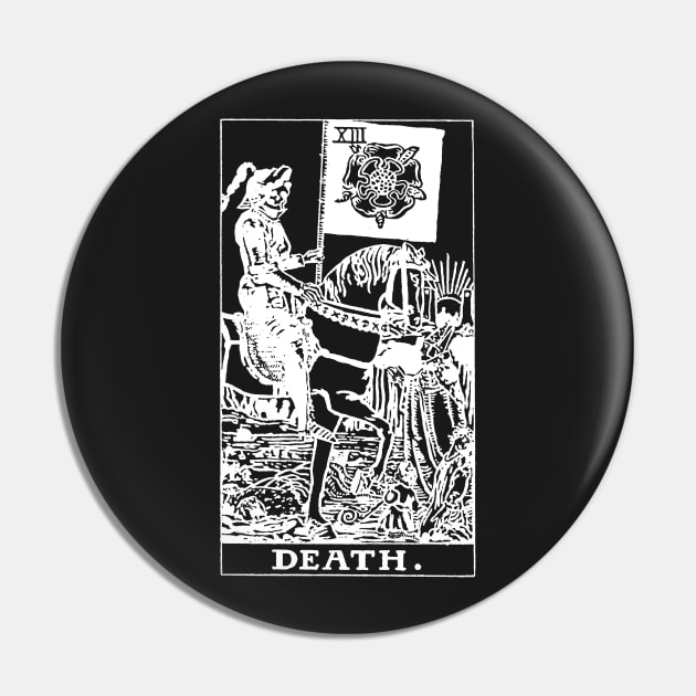 Death Tarot Card T Shirt Pin by LewisDesignCo