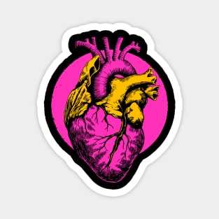 Neon Anatomical Heart - Vaporwave Medical Anatomy Art Magnet