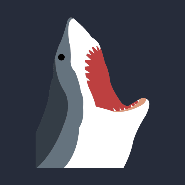 Close Up Shark Face Graphic Mouth Open Wide With Teeth by FlashMac