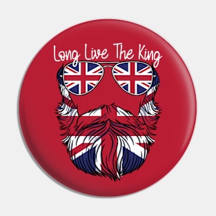 British King III Men Charles Long Live The King Bearded Men Pin