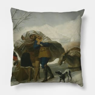 Winter Scene by Francisco Goya Pillow