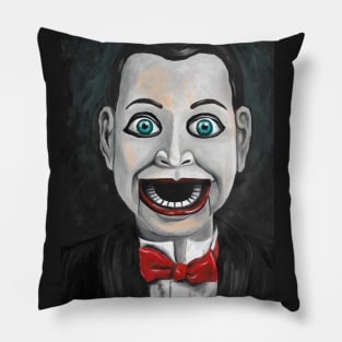 Creepy Scary Ventriloquist Dummy Doll Pillow