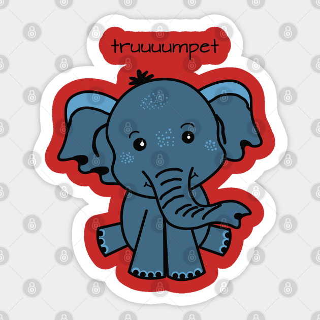 Sweet Funny Baby Elephant Cartoon Elephant Design Sticker Teepublic Sweet Funny Baby Elephant Cartoon Elephant Design Sticker Teepublic