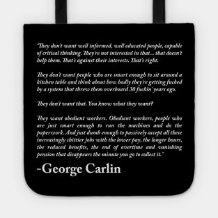 George Carlin Quote Tote