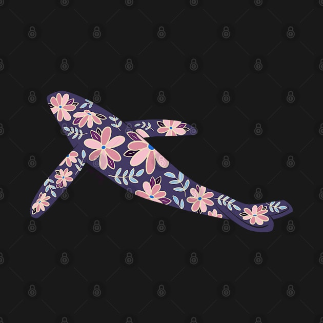 Floral Whale - muted cool colors by SRSigs