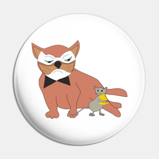 Serious cat and mouse Pin