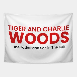 Tiger Woods and Charlie Woods Tapestry